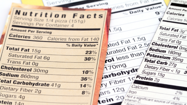Etiquetas de información nutricional